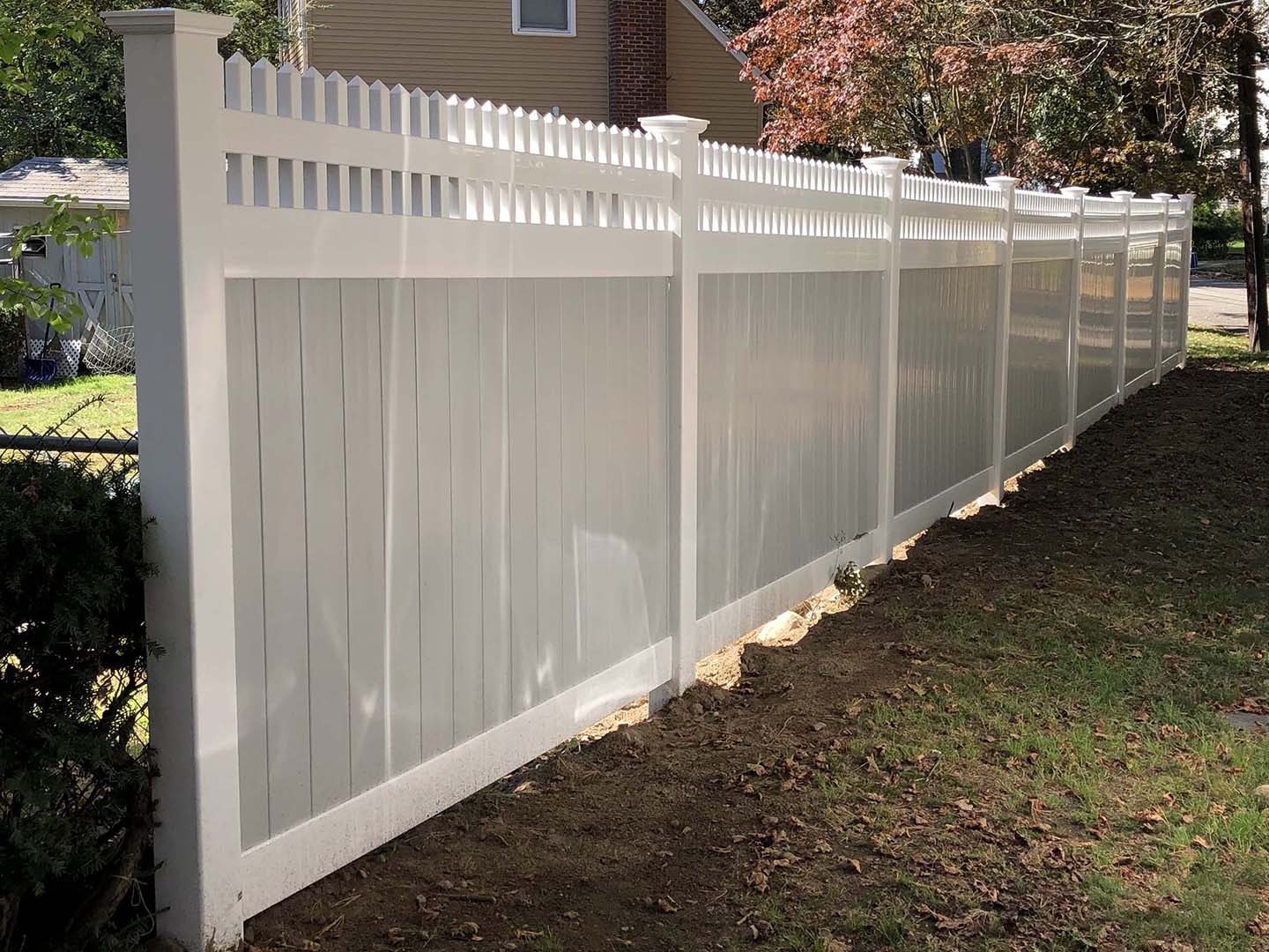 Vinyl fence project completed by New England Automatic Gate in the Merrimack Valley, Massachusetts