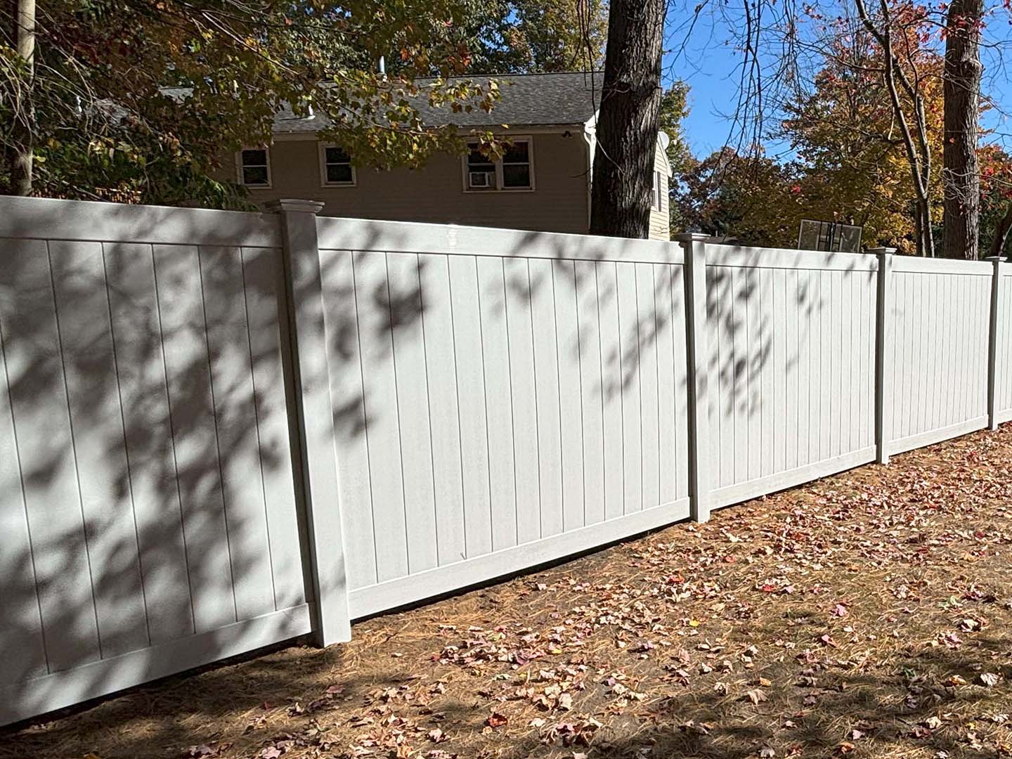 Vinyl fence project completed by New England Automatic Gate in the Merrimack Valley, Massachusetts
