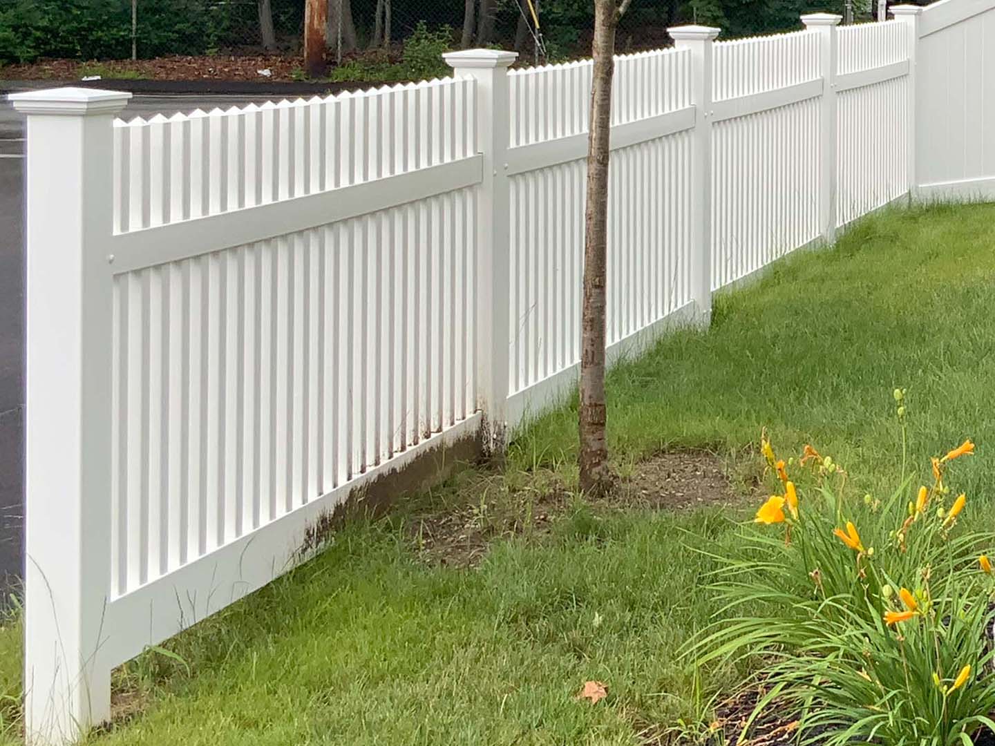 Vinyl fence project completed by New England Automatic Gate in the Merrimack Valley, Massachusetts