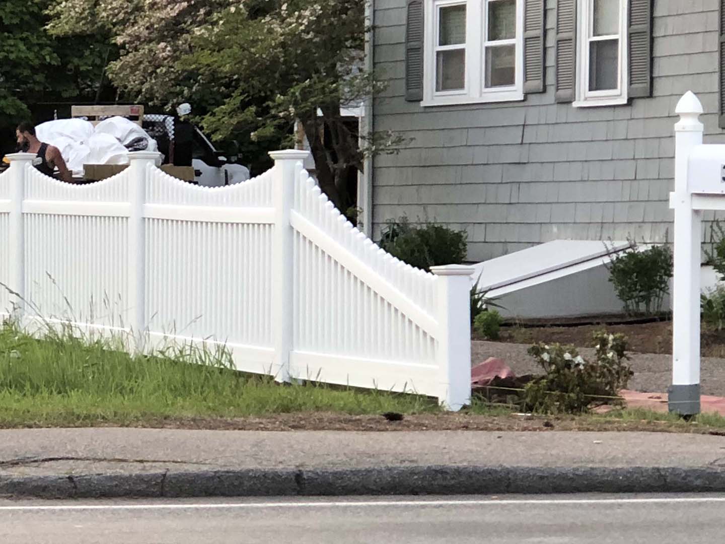 Vinyl fence project completed by New England Automatic Gate in the Merrimack Valley, Massachusetts