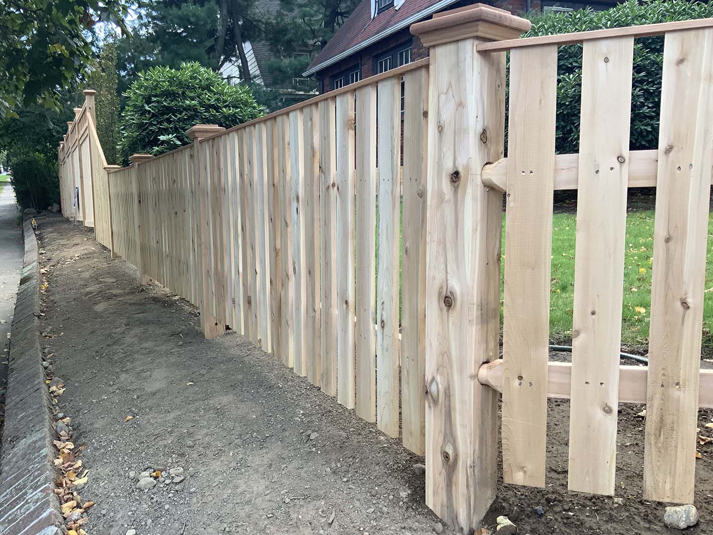 Wood fence project completed by New England Automatic Gate in the Merrimack Valley, Massachusetts