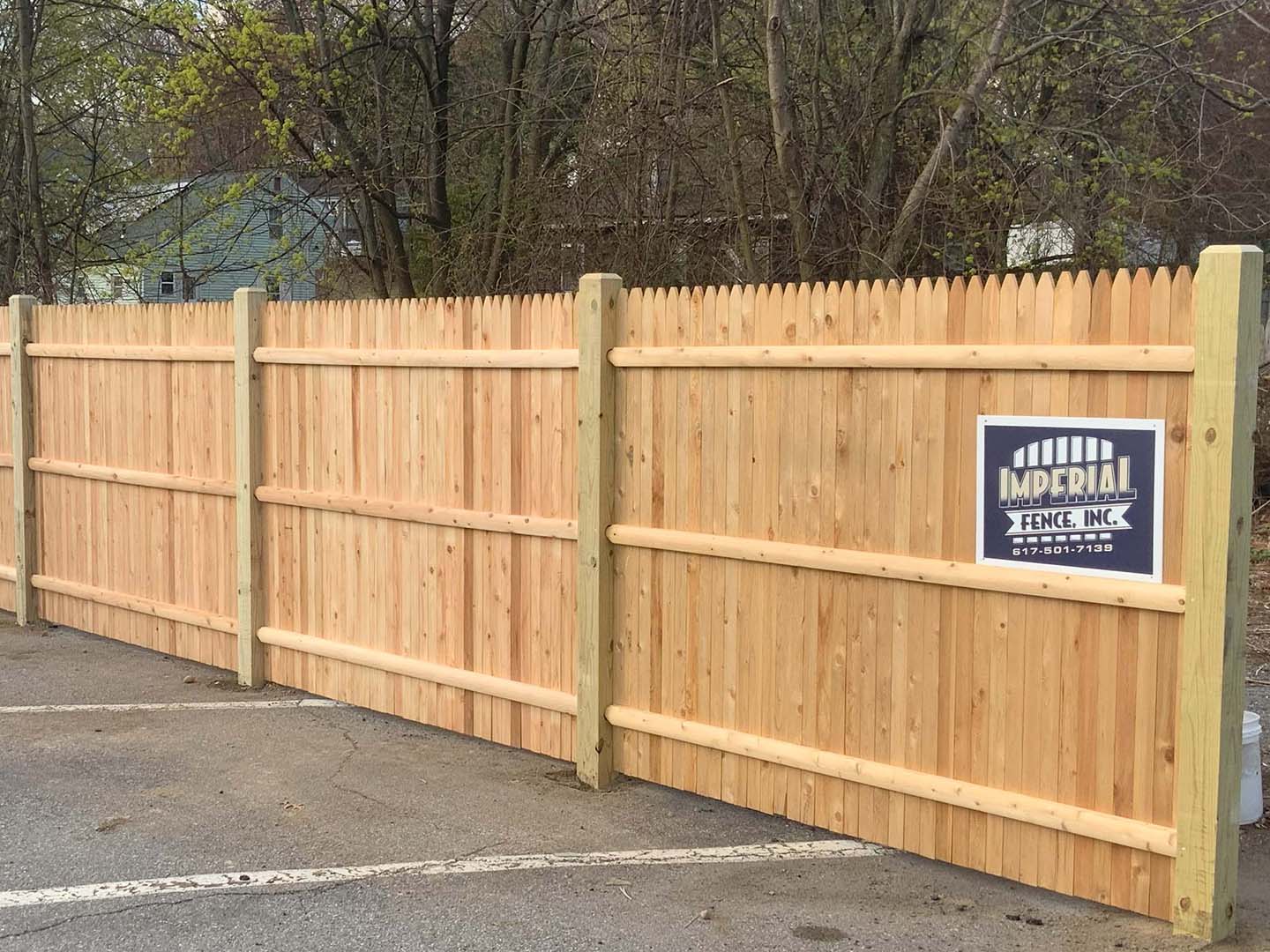 Wood fence project completed by New England Automatic Gate in the Merrimack Valley, Massachusetts