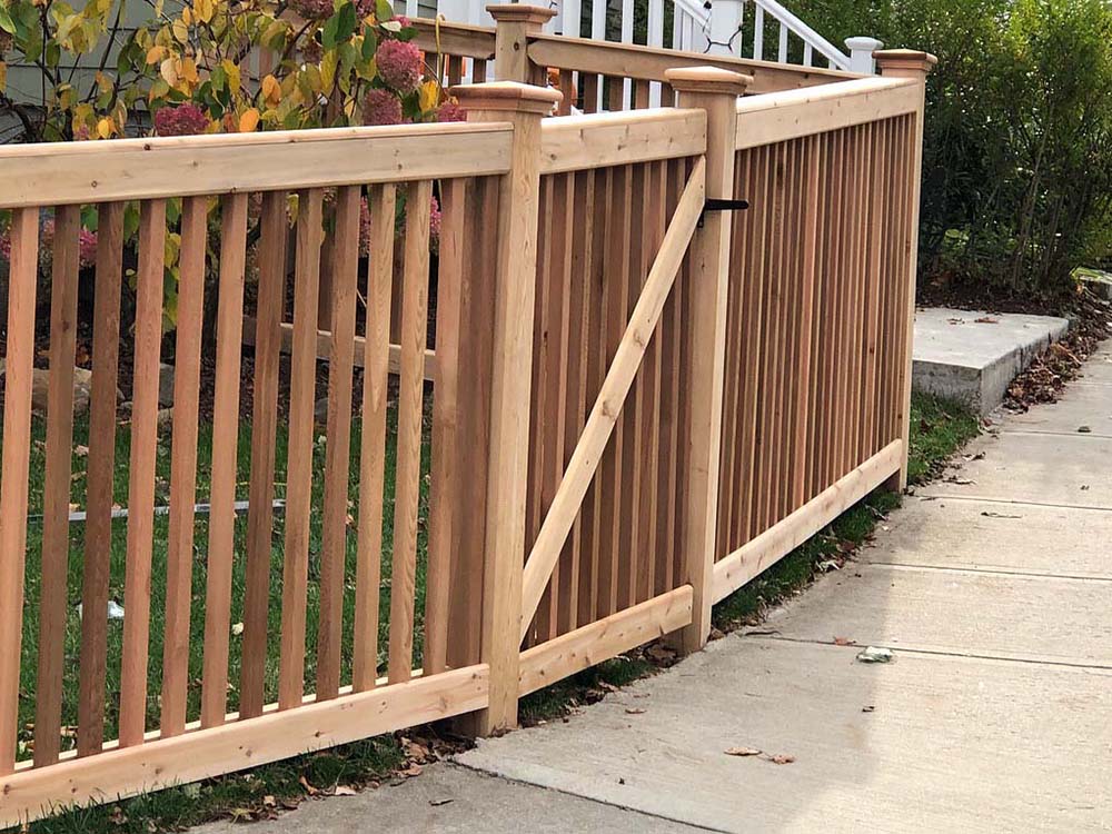 Wood fence project completed by New England Automatic Gate in the Merrimack Valley, Massachusetts